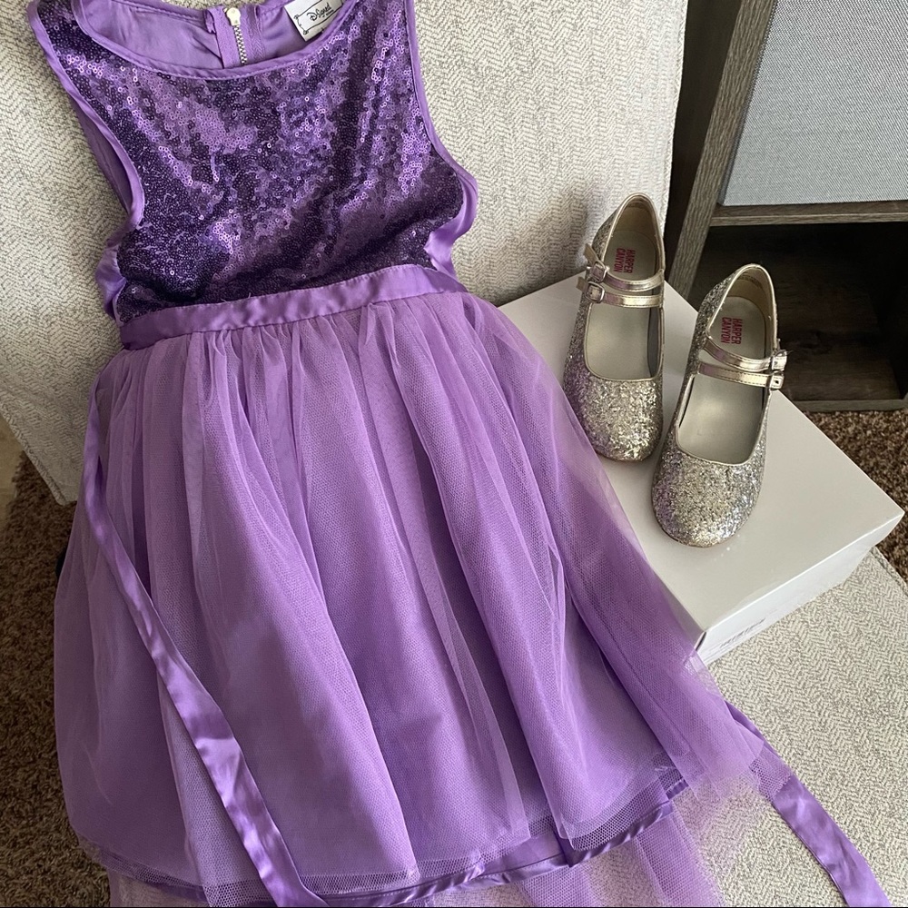 Disney girls bundle dress 7/8 and shoe size 1